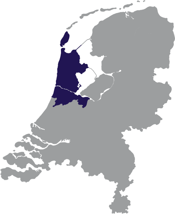 Landkaart Nederlands grijs met provincie Noord-Holland donkerblauw op transparante achtergrond - 600 * 733 pixels
